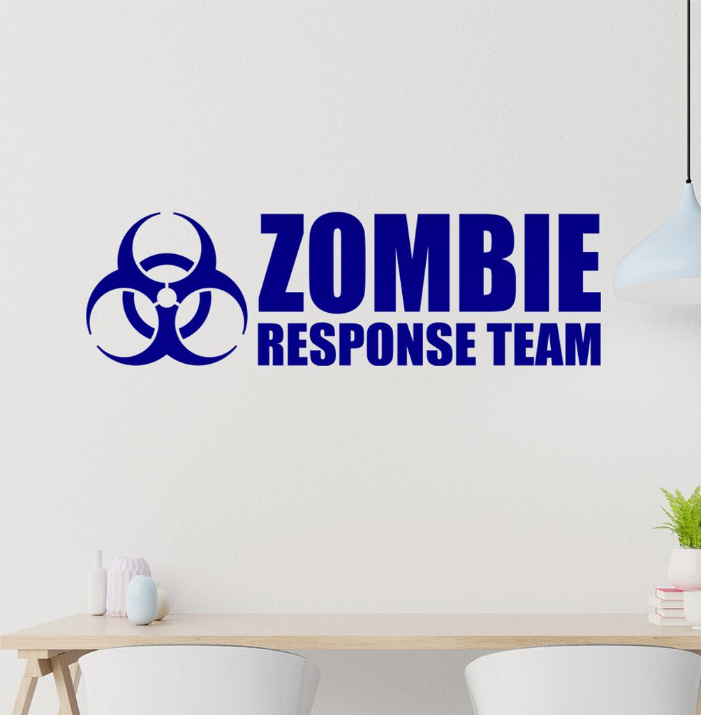 Zombie Response Team Wandtattoo in 6 Größen - Wandaufkleber Wall Sticker - Dekoration, Küche, Wohnzimmer, Schlafzimmer, Badezimmer