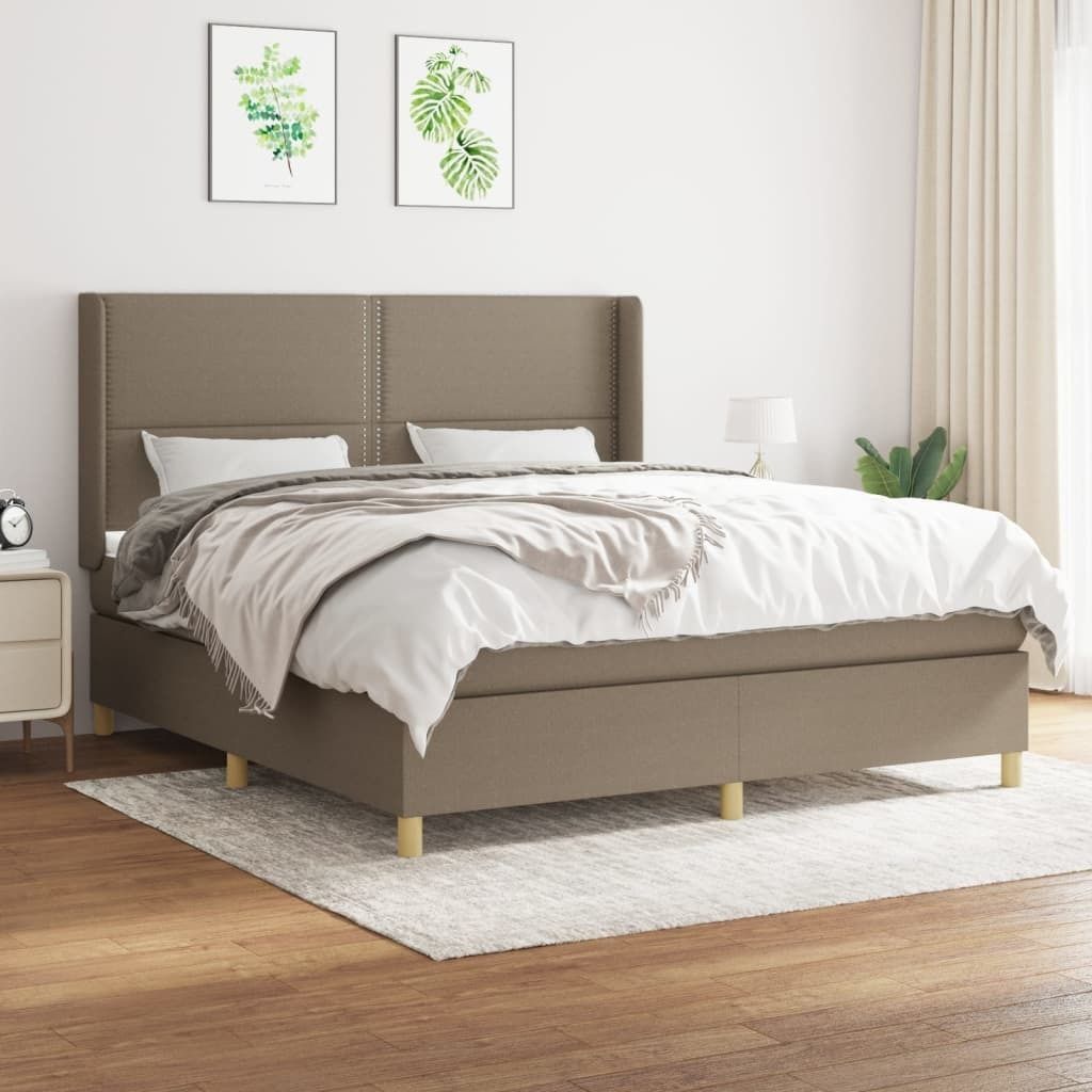 Maison Exclusive - Boxspringbett mit Matratze Taupe 180x200 cm Stoff