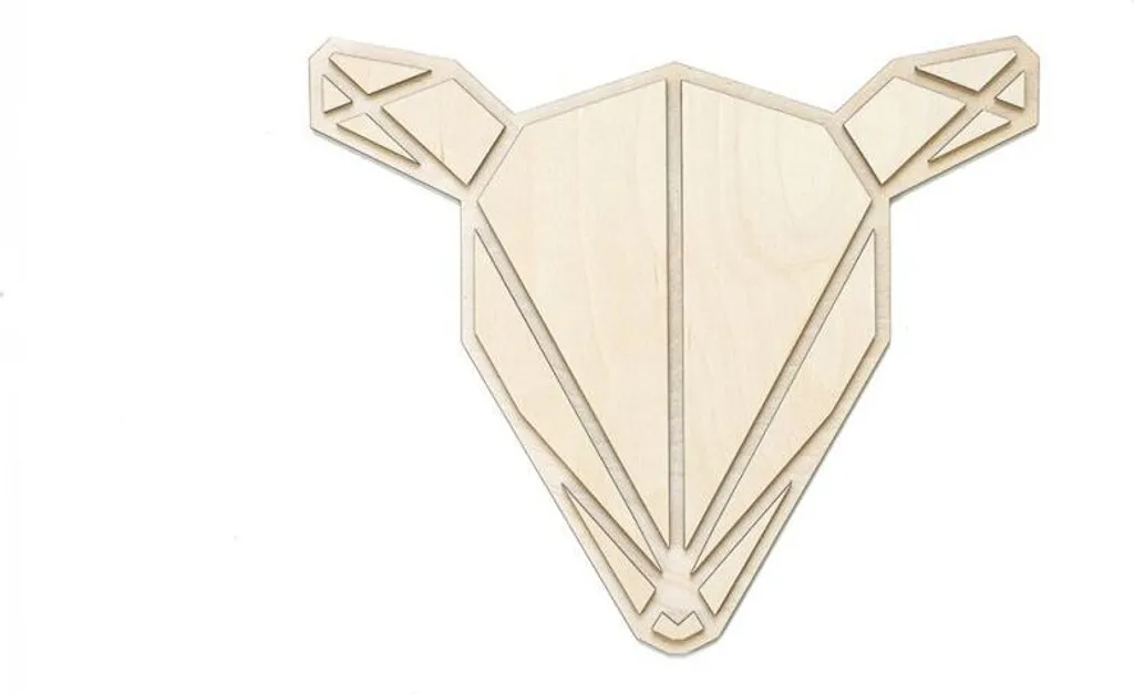 BeWooden Décoration murale biche blanche - Silhouette en bois naturel