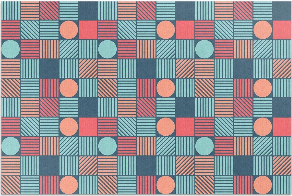 Geometrisches Retro-Vintage-Muster – Vinylteppich – 140x210 cm – Outdoor Teppich – Terrasse – Wetterfest – Modern