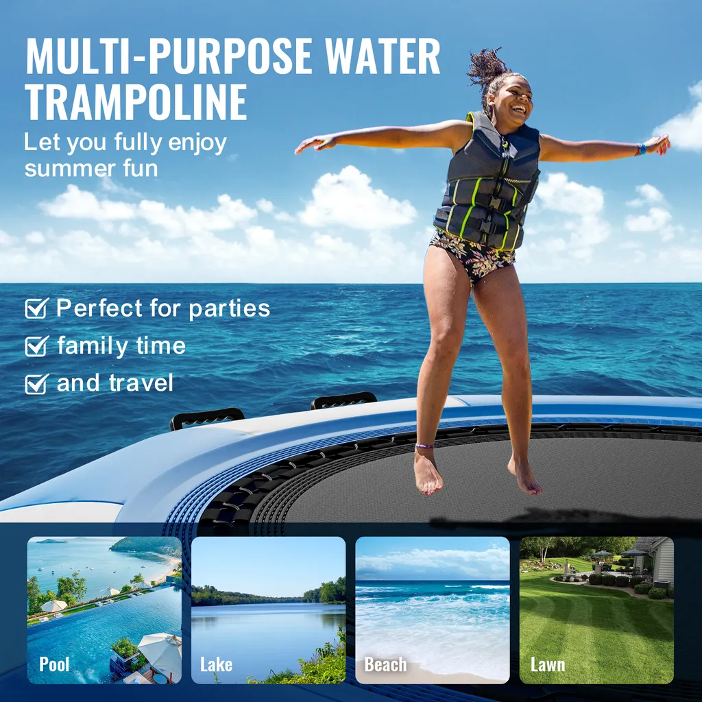 Plateforme de natation et trampoline gonflable 2m pour lac et piscine