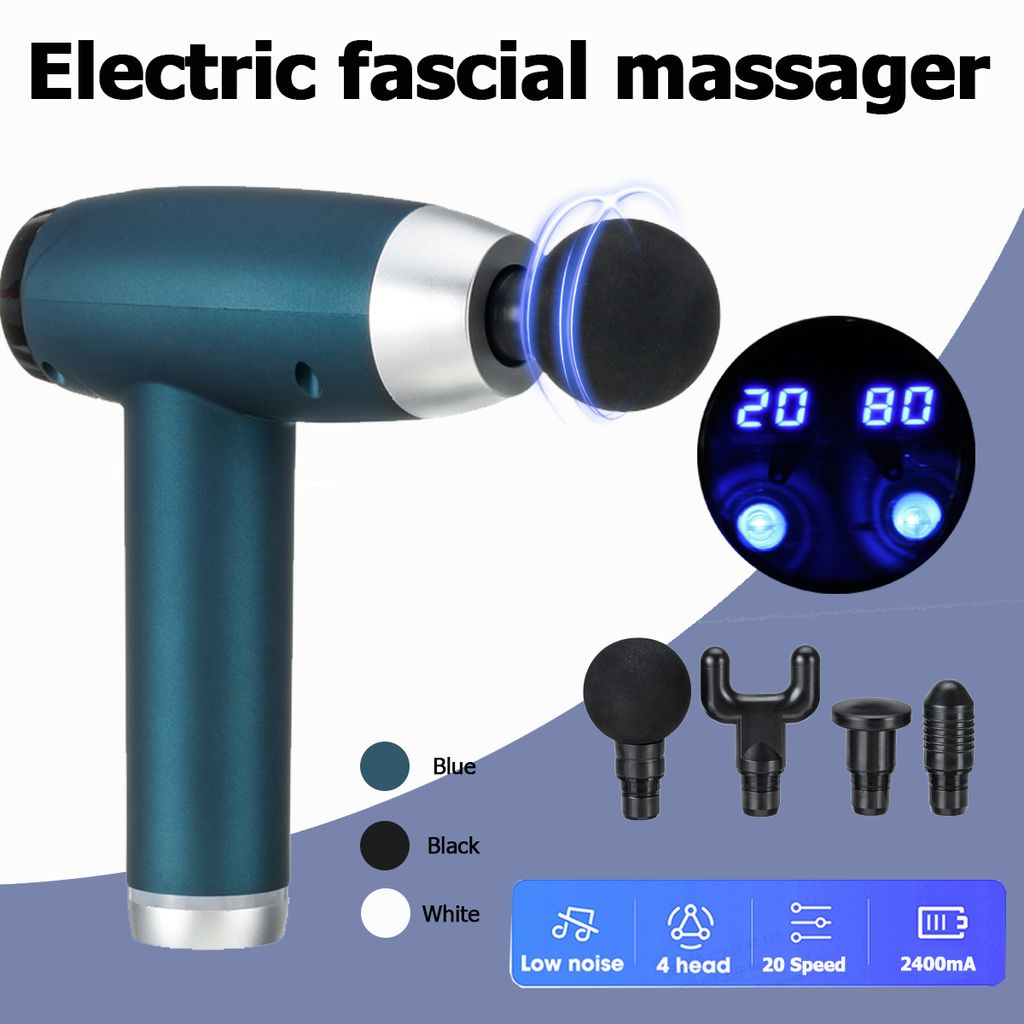 20 Modi Electric Massage Gun Massagepistole Massager Muscle Massagegerät+6 Köpfe 