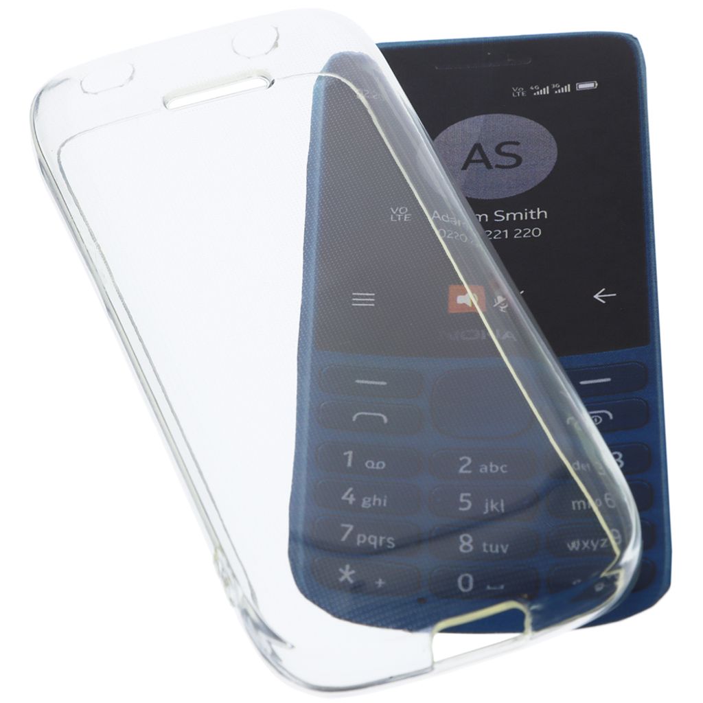 foto-kontor Hülle kompatibel mit Nokia 215 4G Schutzhülle Tasche Gummi TPU Schutz Handytasche transparent