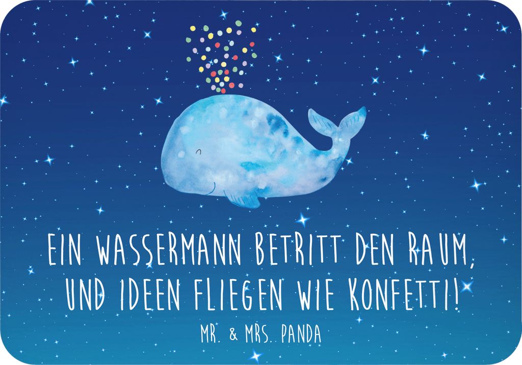 Mr. & Mrs. Panda magnet Wassermann Ideenflug - Sternenhimmel Blau - Geschenk, Horoskop, Spruch, Geschenke Sternzeichen, Kreativität, Tierkreiszeic...