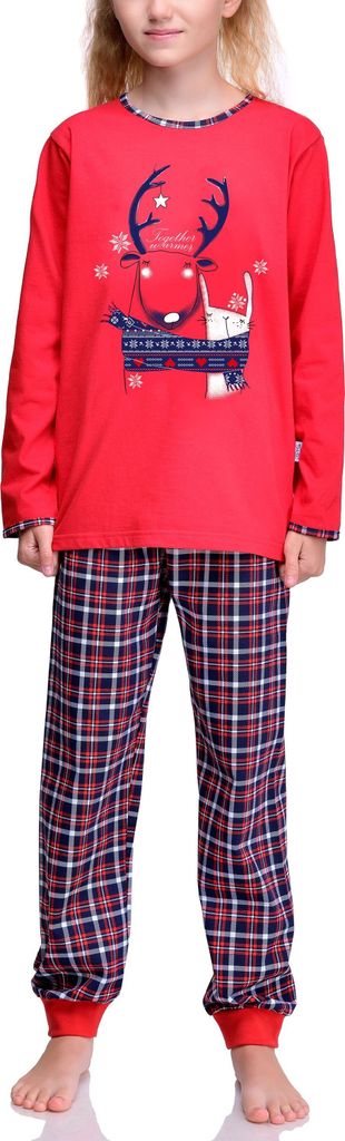 Timone Mädchen und Jugendlicher Schlafanzug TITR850 (Rot, 146)