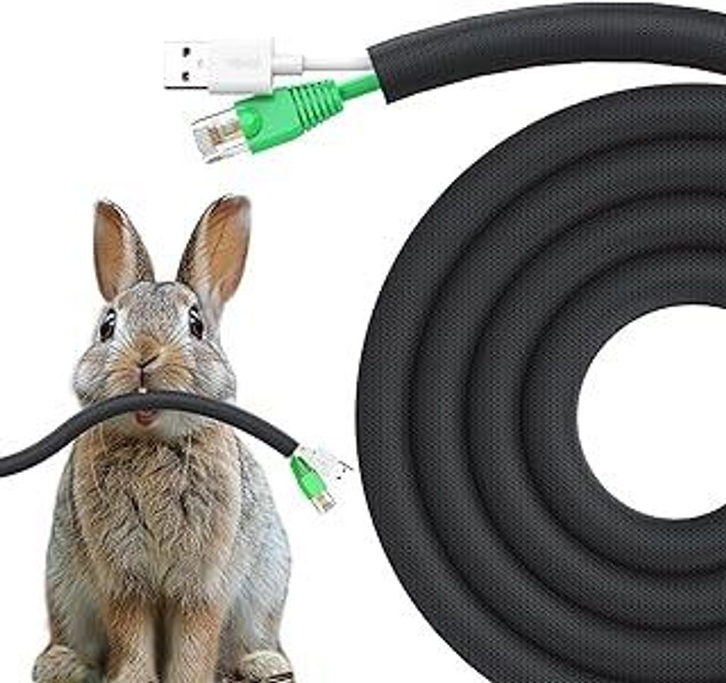 REFLYING Hund und Katze Kabelschutzgitter, Kabelschläuche 3 Meter-9,5mm, Schutz von Kabeln vor dem Kauen von Haustieren, Expandable Geflochtene Se...