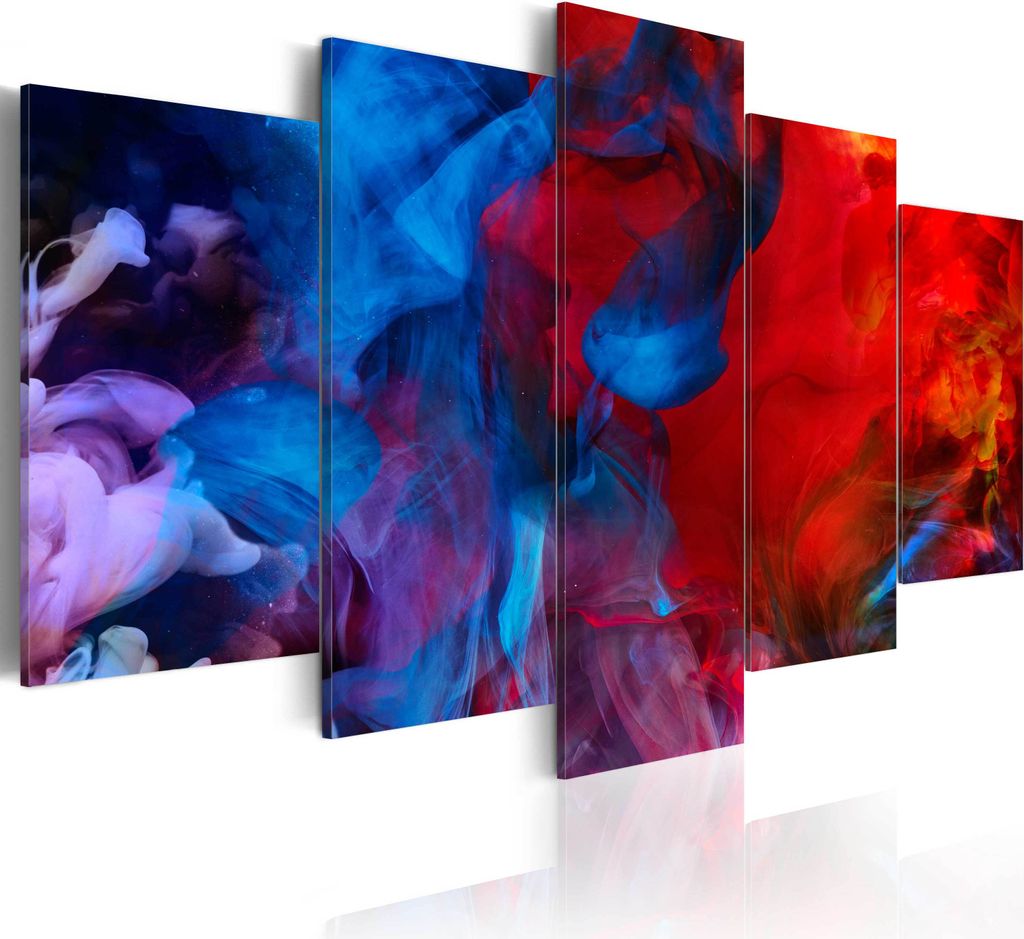 Modernes Wandbild a-A-0167-b-n (100x50) - 5 Teilig Bilder Fotografie auf Vlies Leinwand Foto Bild Dekoration Wand Bilder Kunstdruck ABSTRAKT RAUCH