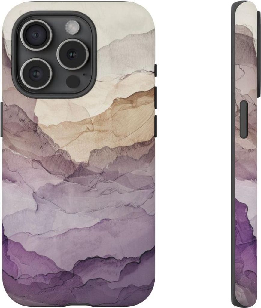 Abstrakte Geologie in sanften Schichten – Hülle Kompatibel mit iPhone 15 Pro