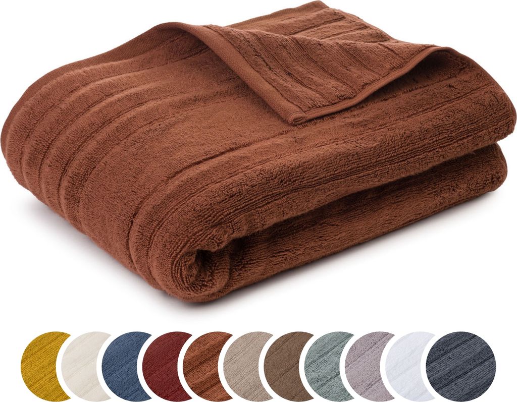 sleepling liebling Duschtuch Luxus Bio Baumwolle, Serie Marseille, 770 gr. / m², 70 x 140 cm, , saugstark, schnelltrocknend, braun