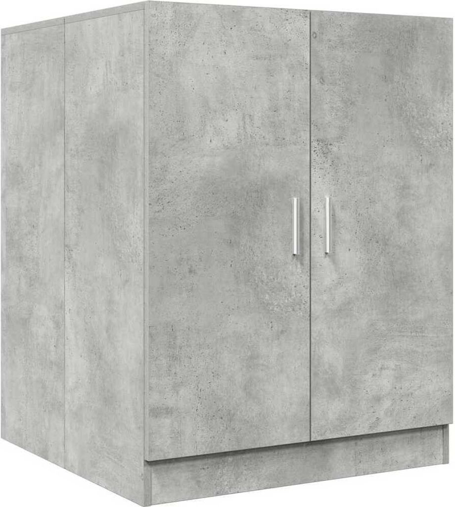 A standalone image of a cabinet with a concrete-like finish.
