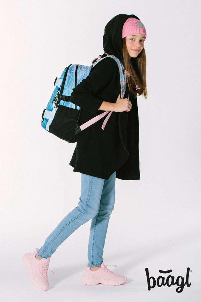 Baagl Schulrucksack für Mädchen Teenager - Skateboard Produktbild 14