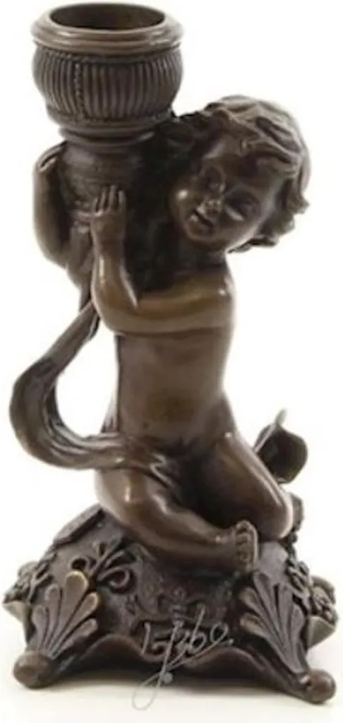 Bougeoir Décoratif Style Baroque en Bronze Massif de 14,1 cm Casa Padrino