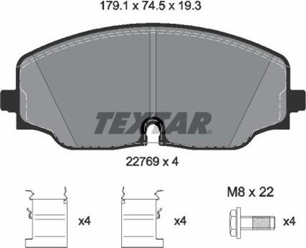 TEXTAR Bremsbeläge Satz Vorne für VW Atlas (CA1) 2276901