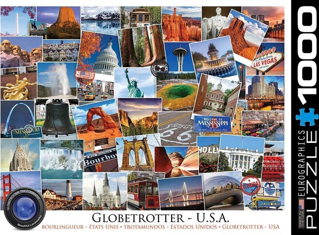 EUROGRAPHICS Weltreisender Puzzle - USA 1000 Teile