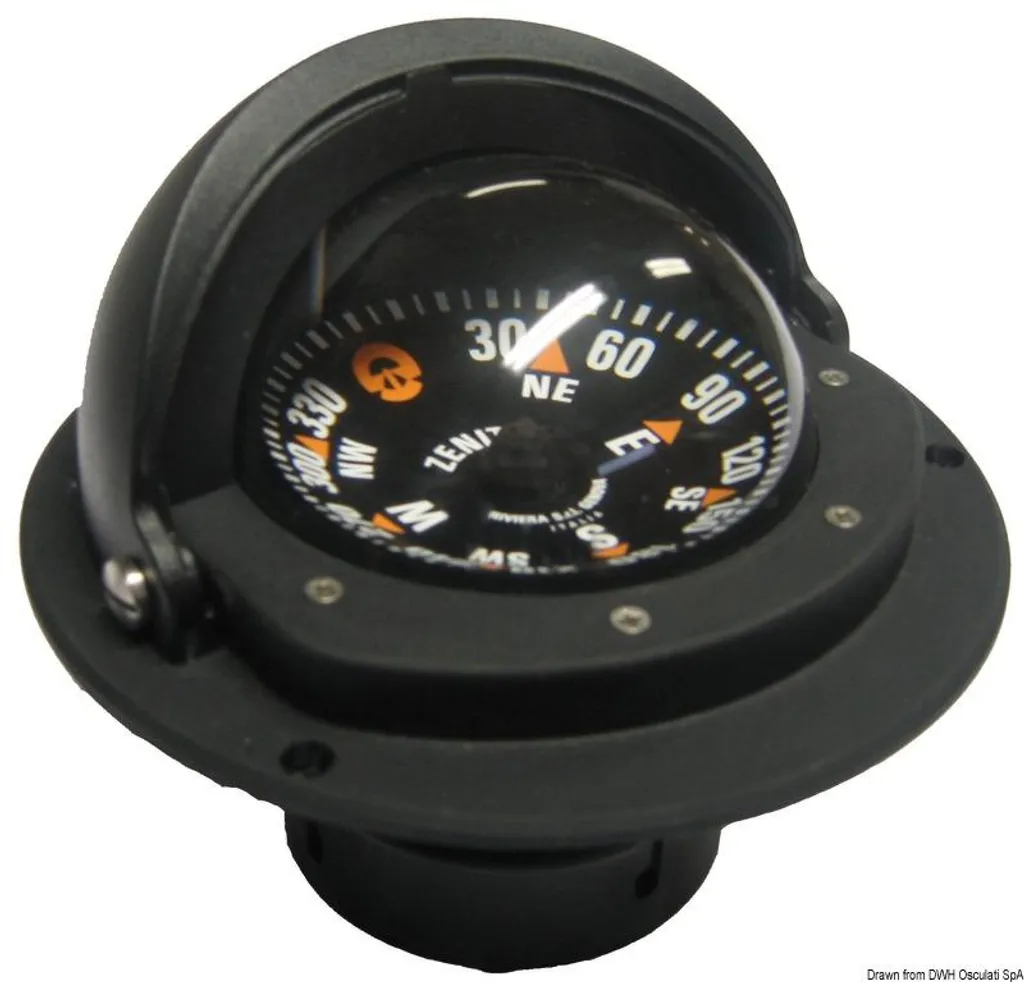 Compas de navigation Riviera 3 pouces avec couvercle protecteur bicolore