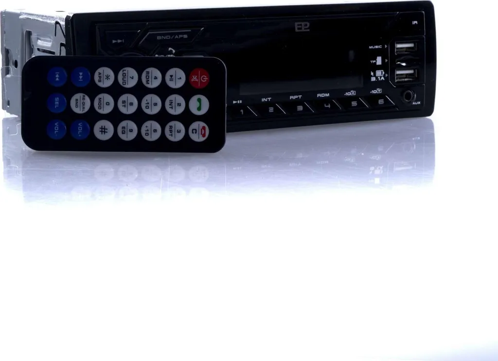 Autoradio Bluetooth USB SD Einparts avec éclairage LED rouge dynamique - 4