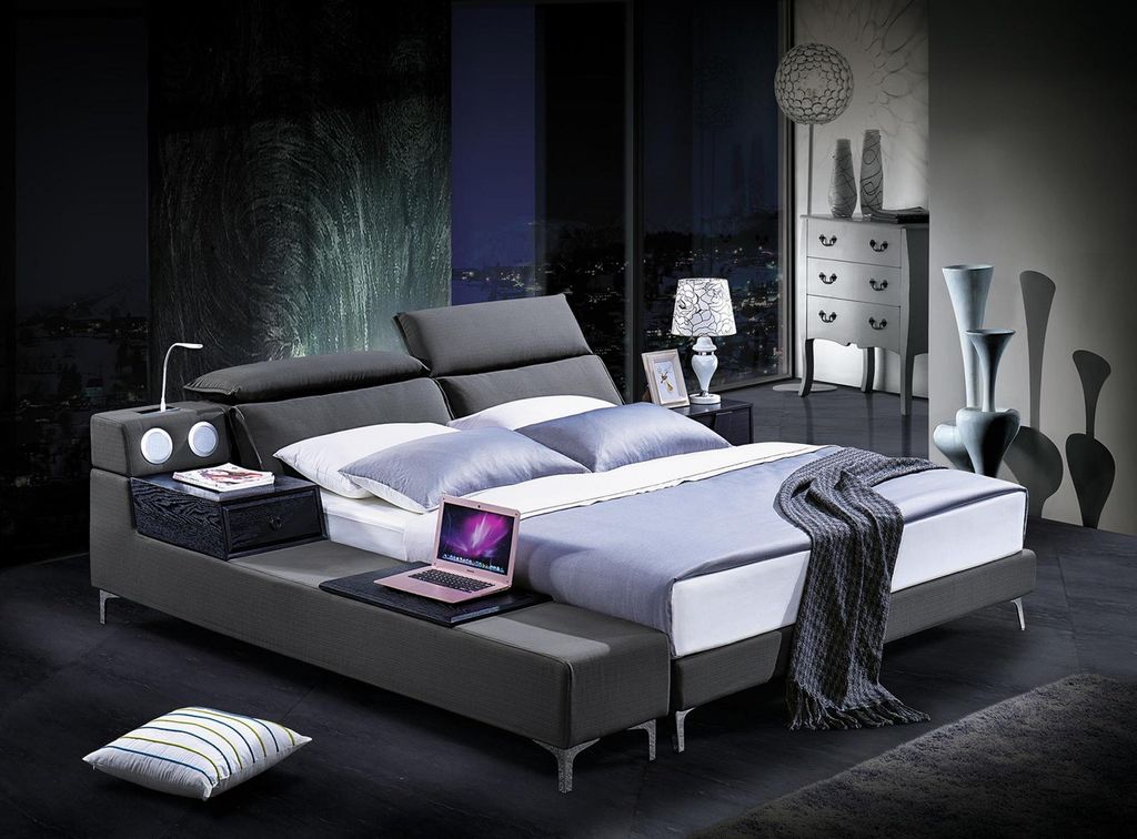 Design Doppelbett Lederbett Betten Bett Leder Polster Schlafzimmer Ehe 180x200