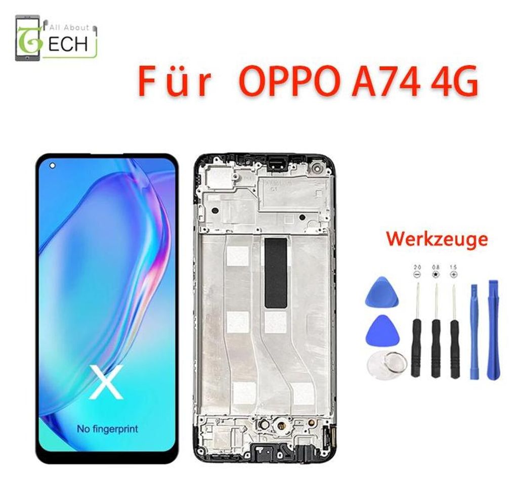 Für Oppo A74 4G CHP2219 LCD Display mit Rahmen Touch Screen Produktbild 