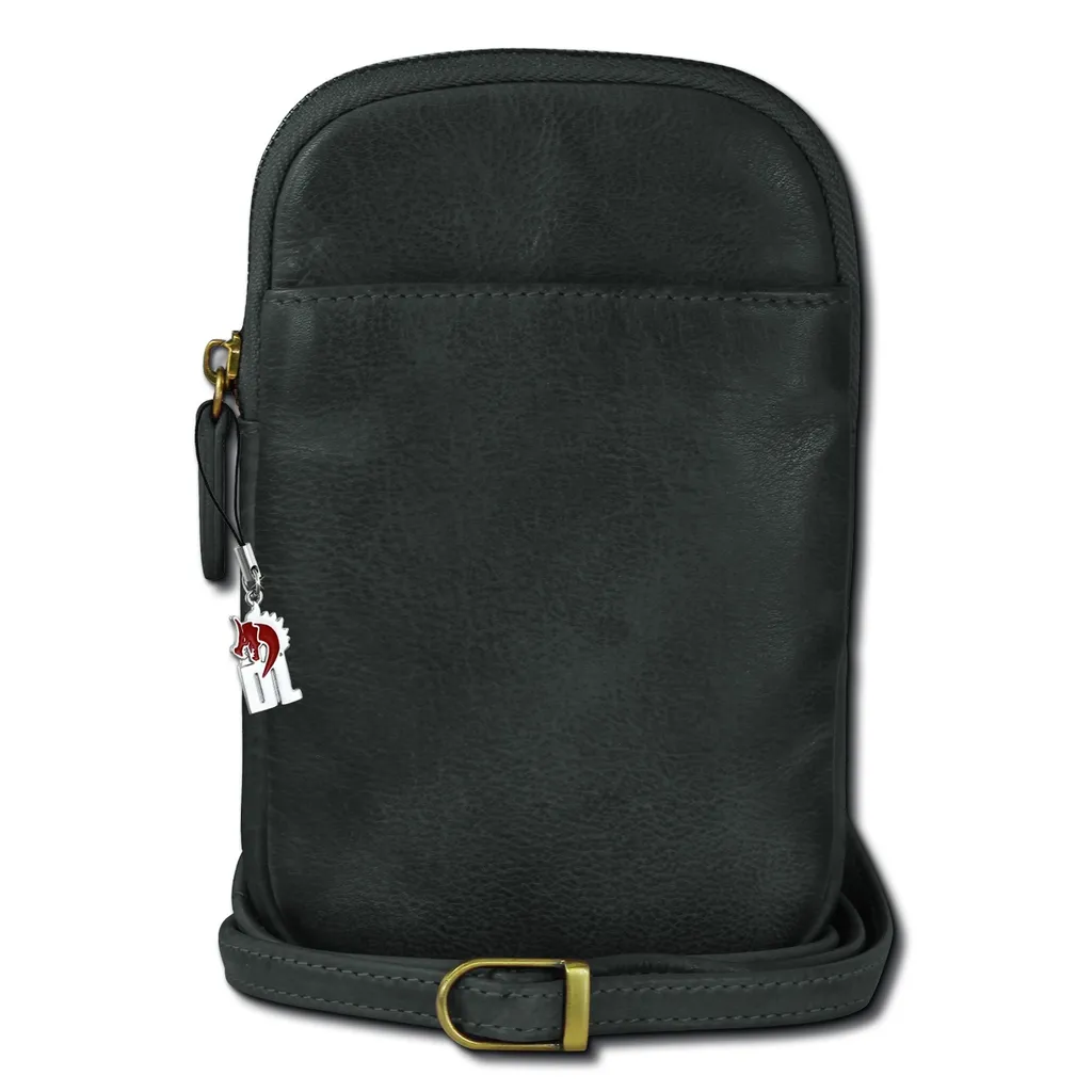 Étui portable gris Petit Dernier en cuir crossover résistant et souple