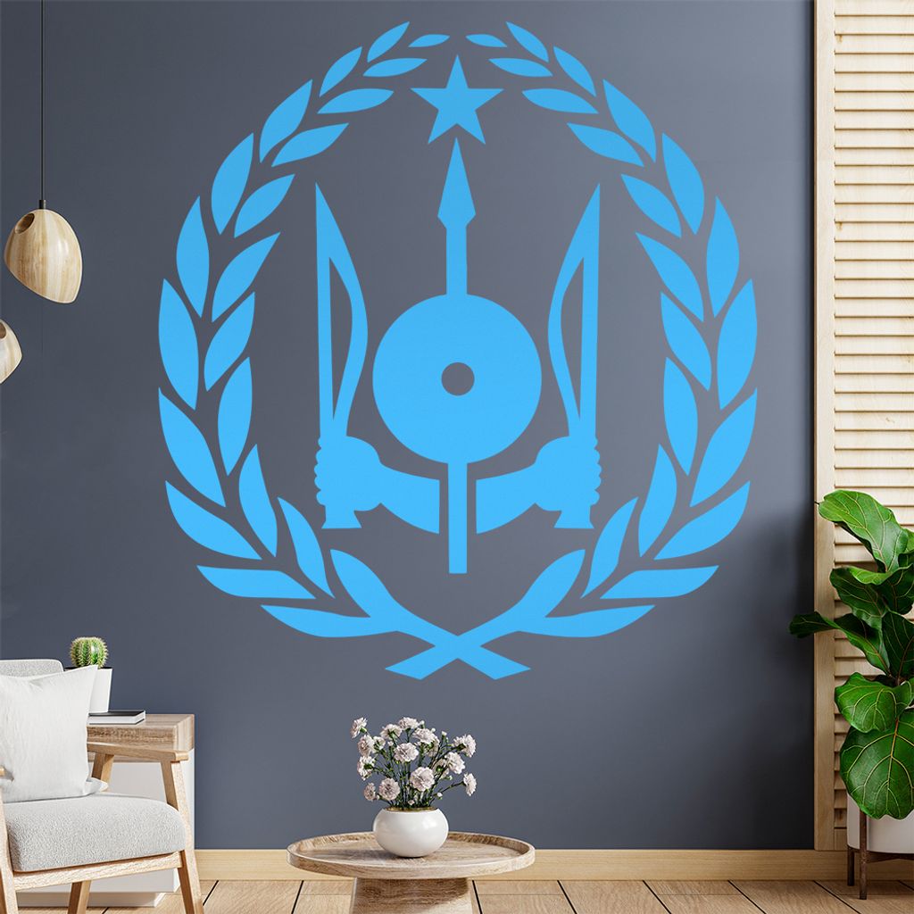Dschibuti Wappen Wandtattoo Wandaufkleber Wall Sticker - Dekoration, Küche, Wohnzimmer, Schlafzimmer, Badezimmer