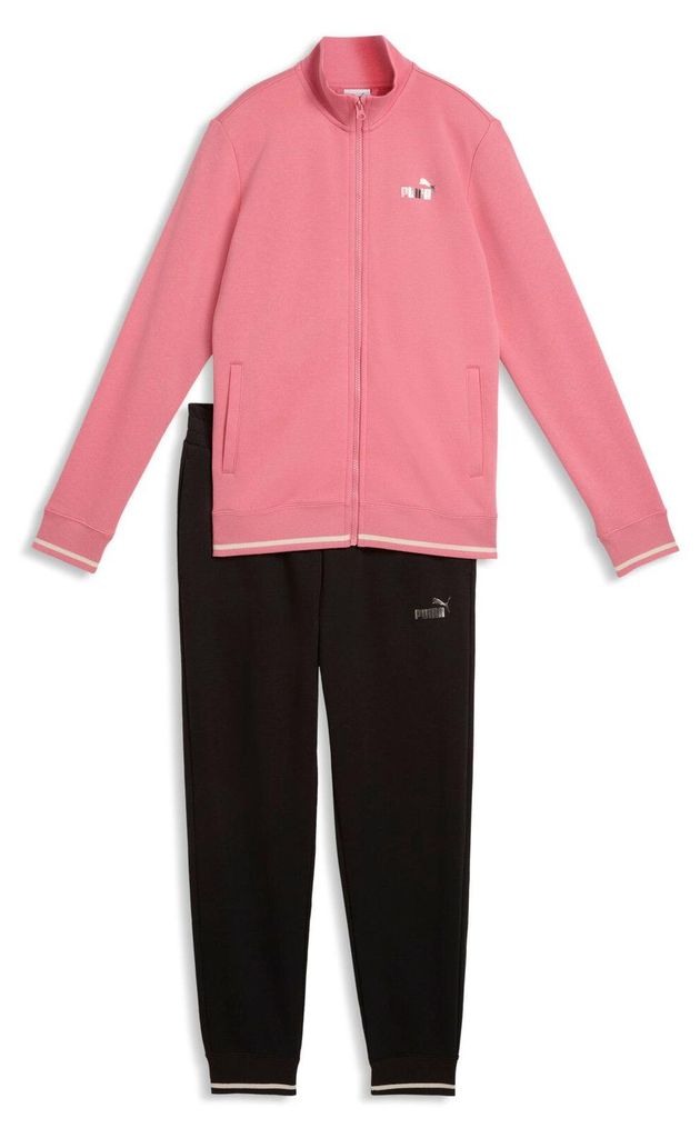 Puma Metallic Tracksuit Jogginganzug Damen, Farbe:Pink, Größe:L