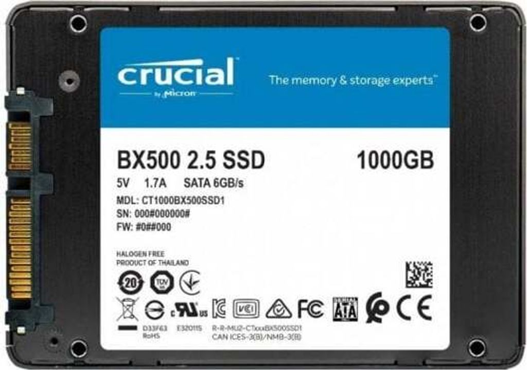 Crucial interne SSD Festplatte BX500 2.5" 1 TB SATA 3D NAND Produktbild 12