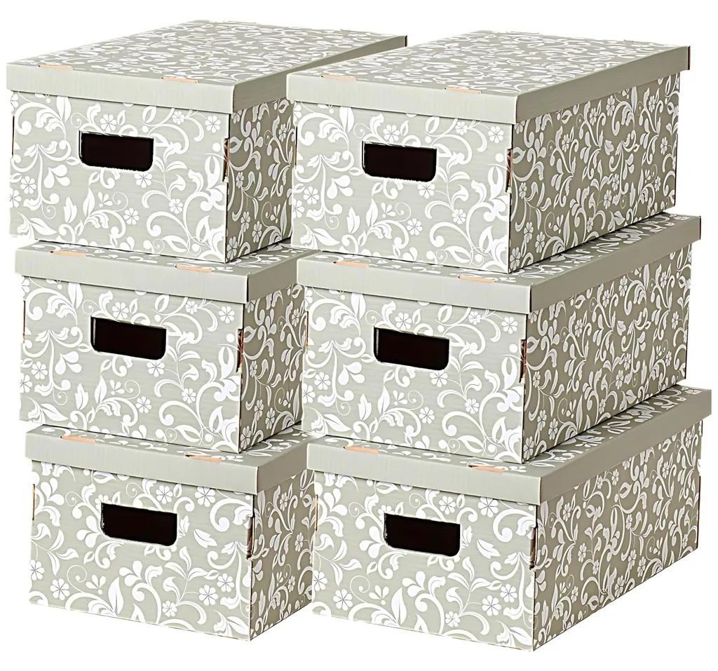 Boîtes de rangement fleurs en carton pour cacher le désordre maison