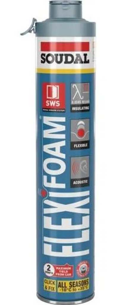 Soudal Flexifoam 750 ml - Mousse Polyuréthane Souple Haute Performance
