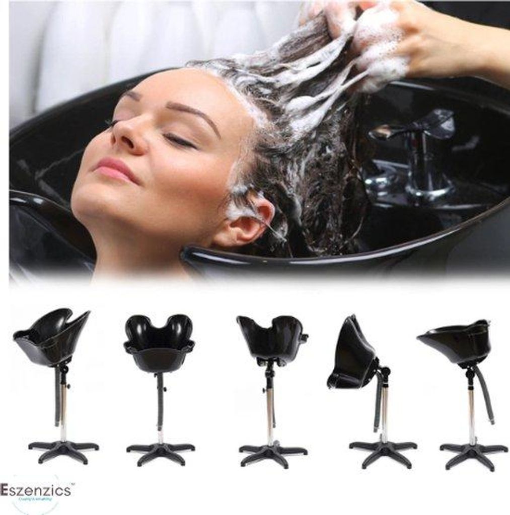 Haarsalon-Wasbak XL - Extra tiefe - Verstelbare - Robuste - Mobiler - Kapperswas - Schwarz