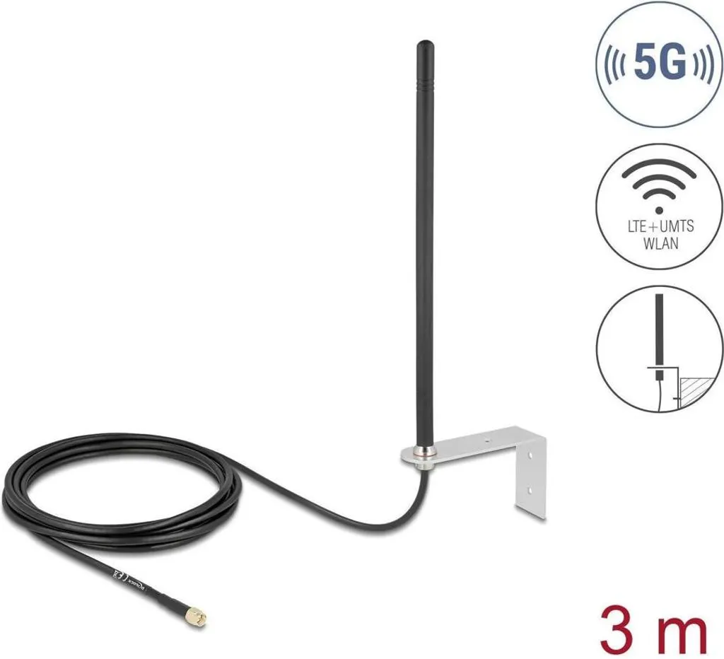 Antenne Omnidirectionnelle 5G LTE SMA pour Routeur et Modem Delock 96089