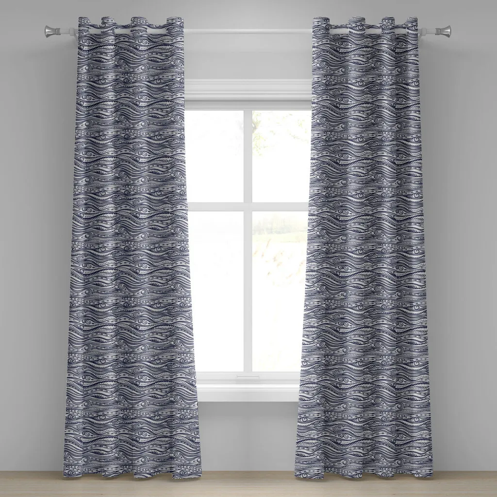 Tende Tribali ABAKUHAUS Vintage - Stile Etnico Folk Blu Bianco