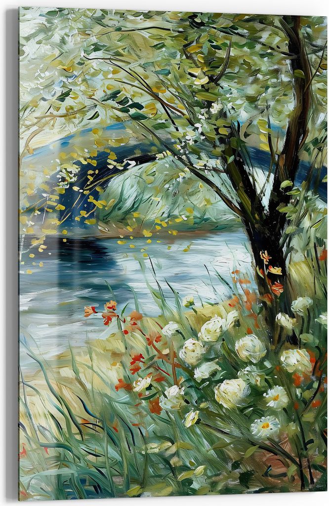 DEQOART Magnettafel Glas 40x60 cm 'Blühende Natur' beschreibbar Whiteboard Pinnwand Küche