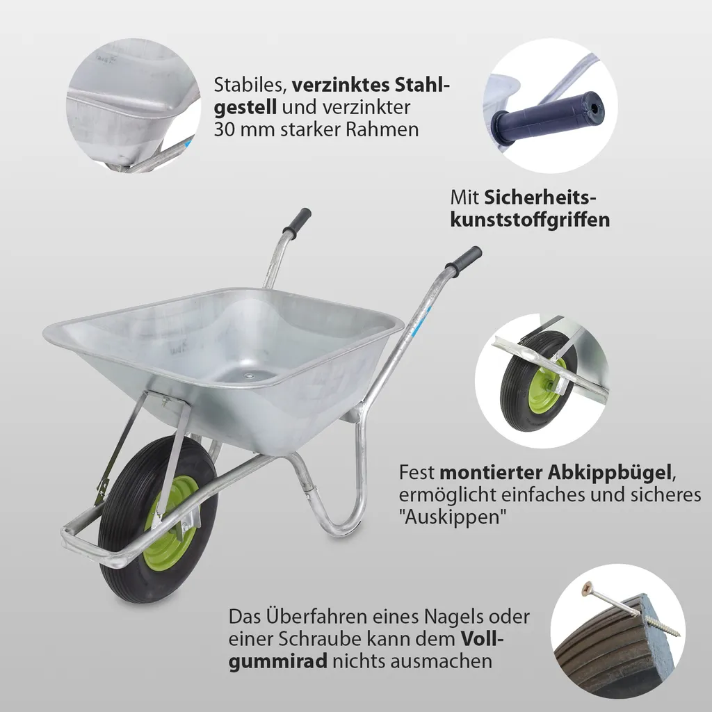 Elegantes Schubkarre Vollgummirad Nachteil Bild
