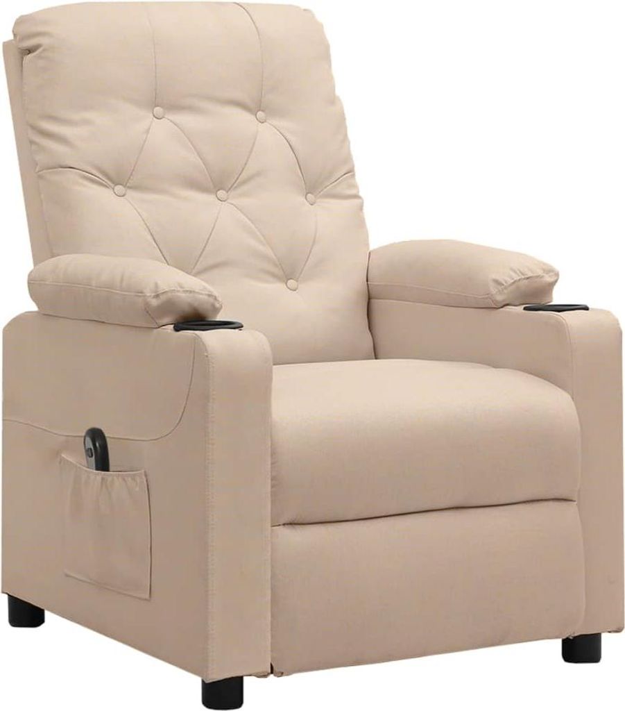 vidaXL Relaxsessel Elektrisch Creme Stoff