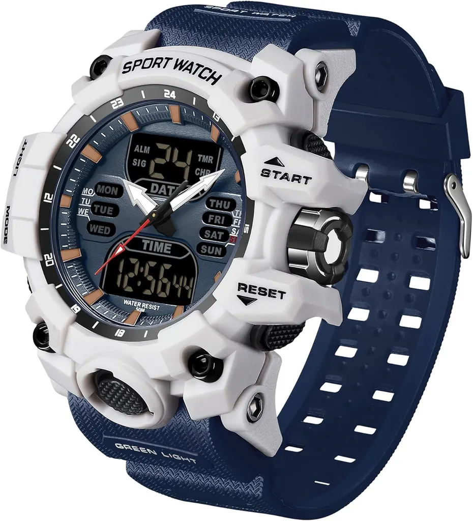 Orologio Militare Uomo Digitale Analogico LED 50M Sport Outdoor