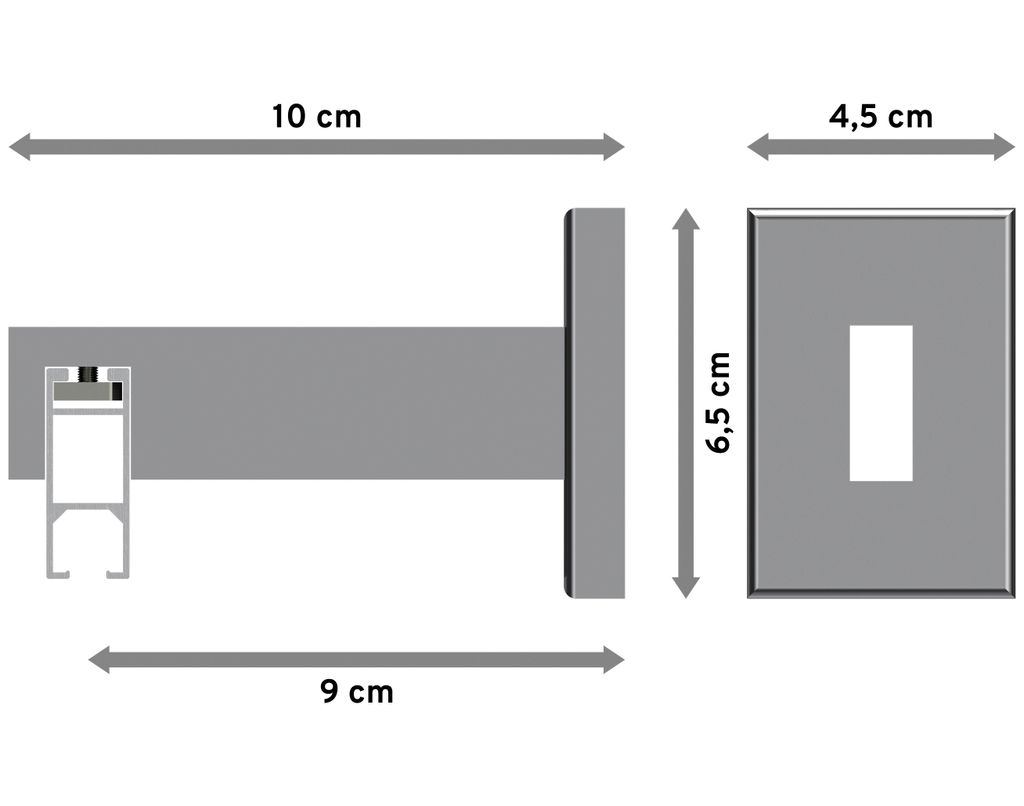 Interdeco Innenlaufstange / Gardinenstange mit Innenlauf Weiß / Chrom, Typ Smartline Conex (Rundung), 14x35 mm 1-läufig, 200 cm