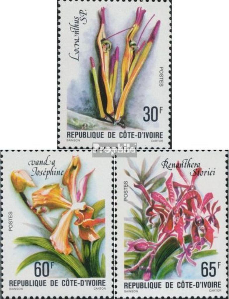 Briefmarken Elfenbeinküste 1979 Mi 583-585 (kompl.Ausg.) postfrisch Blumen