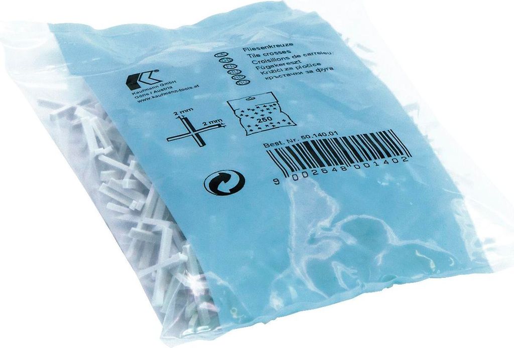 KAUFMANN Fliesenkreuz | Abstandhalter für Fliesen | für 3 mm Fugen | 250 Stück