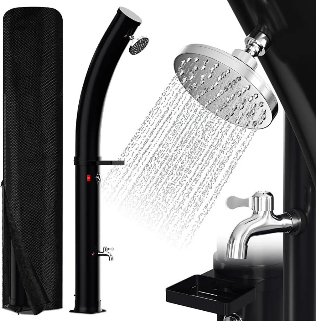Douche solaire 35L Izrielar anti-UV avec housse, l'eau chaude facile