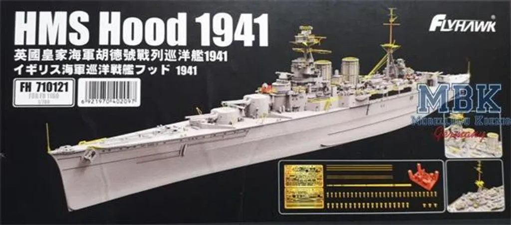 Corrigez les Détails du HMS Hood avec les PE Sheets Flyhawk FH710121 1/700