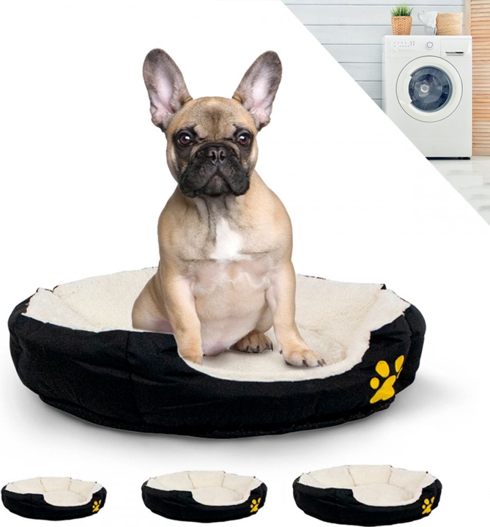 Mobiclinic Pets, Hundebett, Pluto, , Katzenbett, Maschinenwaschbar, Anti-Rutsch-Noppen, Hundekorb, Katzenkorb, Verschiedene Größen, Schwarz/Weiß