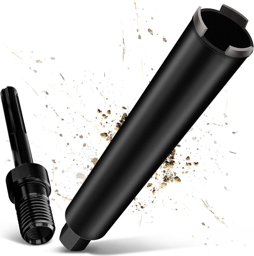 Diamantbohrkrone Kernbohrer 25mm für Kernbohrgeräte,mit SDS Max,1 1/4",L 460mm, 10mm Turbo Kernbohrkrone, Nass-/Trocken Bohrkrone zum Beton...