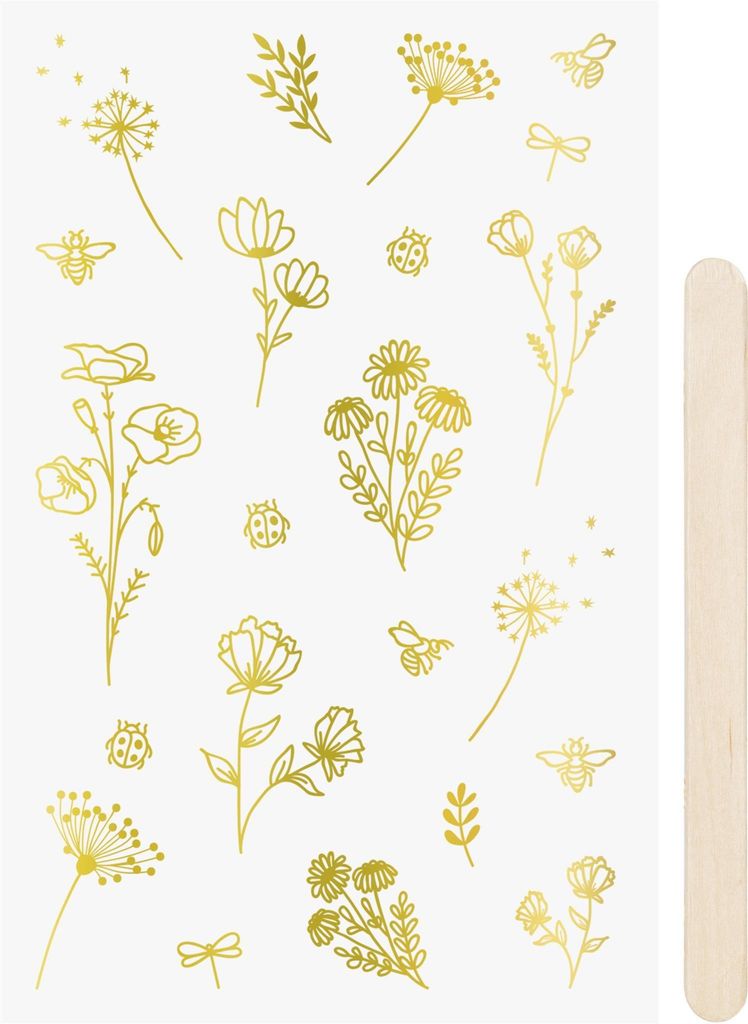 Heyda Rubbelsticker Blumen go gold