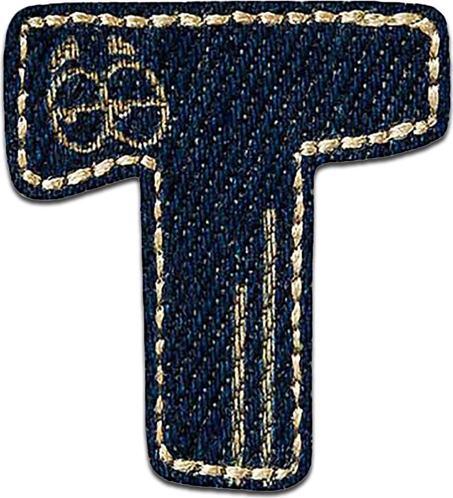 Buchstabe T 3.3 x 2.9 cm: Alphabet Buchstabe Einzeln Auswählbar - Aufnäher, Bügelbild, Aufbügler, Applikationen, Patches, Flicken, Zum Aufbügeln