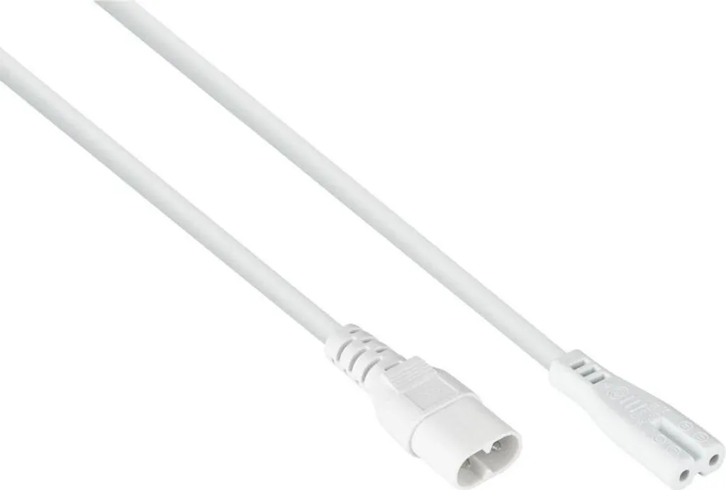Câble Prolongateur Secteur C7 vers C8 Blanc de 1m pour Petit Appareil