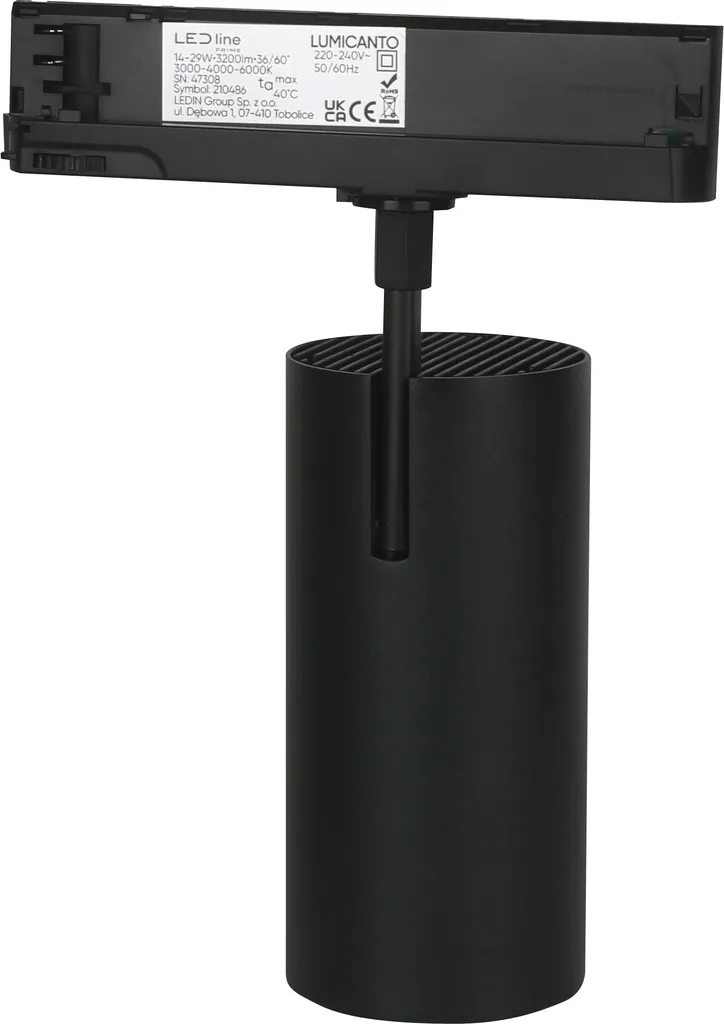 Spot LED sur rail triphasé LUMICANTO orientable noir CCT 1440-3200lm - 7