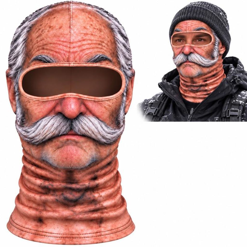 Lustige Balaclava mit Gesichtsprint, Winter Sturmhaube für Produktbild 