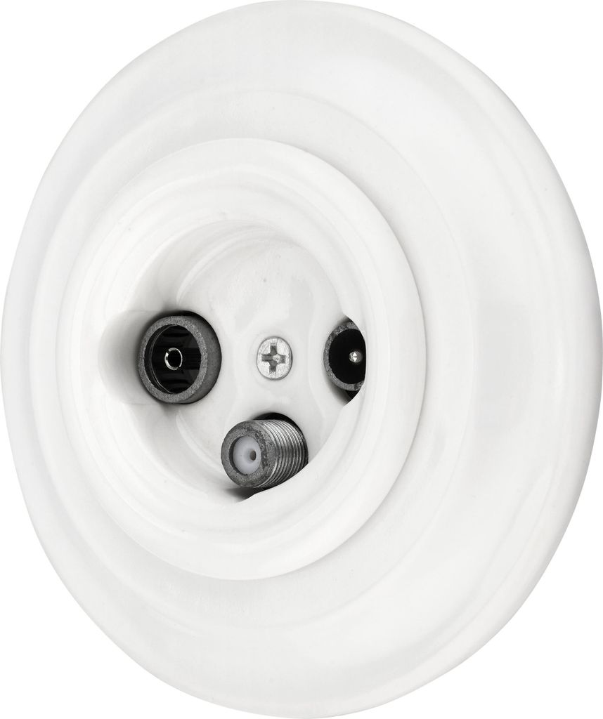 Prise d'antenne rétro encastrée en porcelaine 3 trous I PR1 Image du produit 