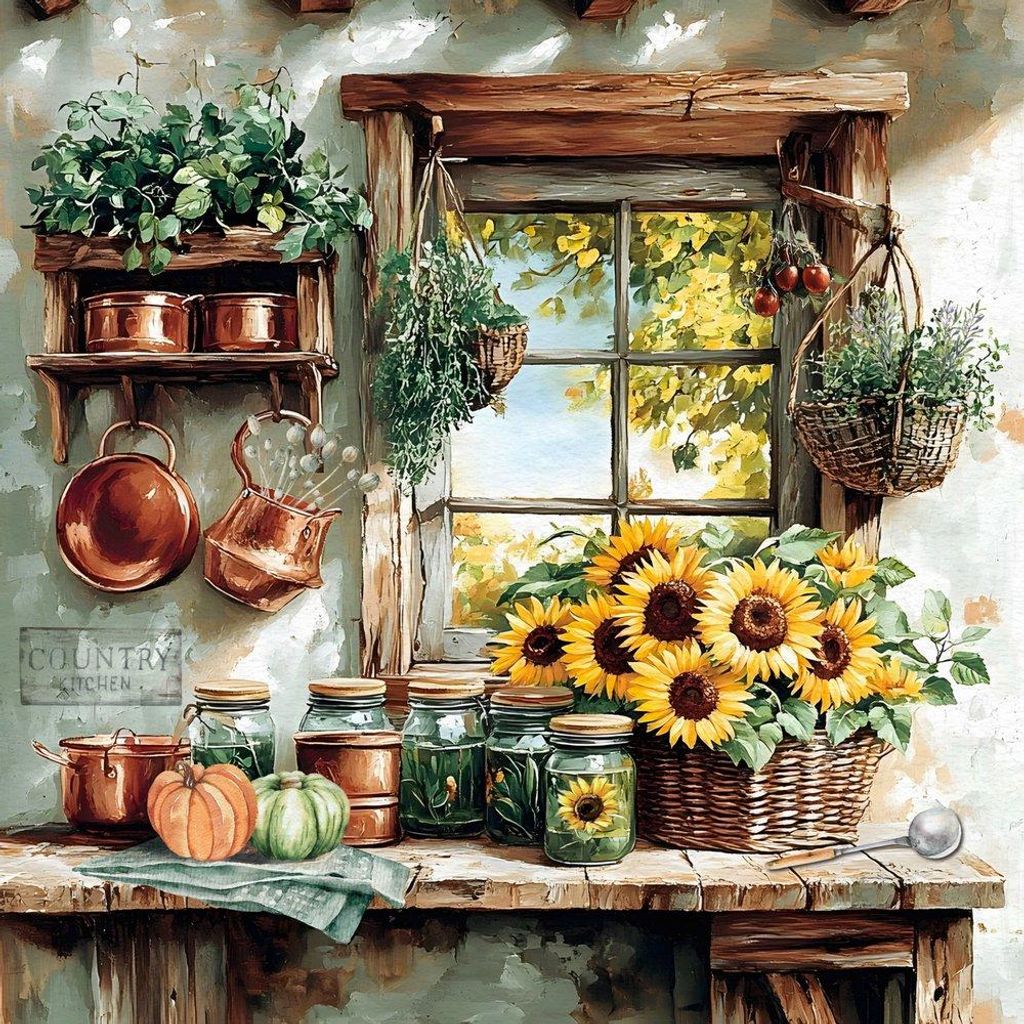 Servietten 33x33 cm - Rustic Country Kitchen