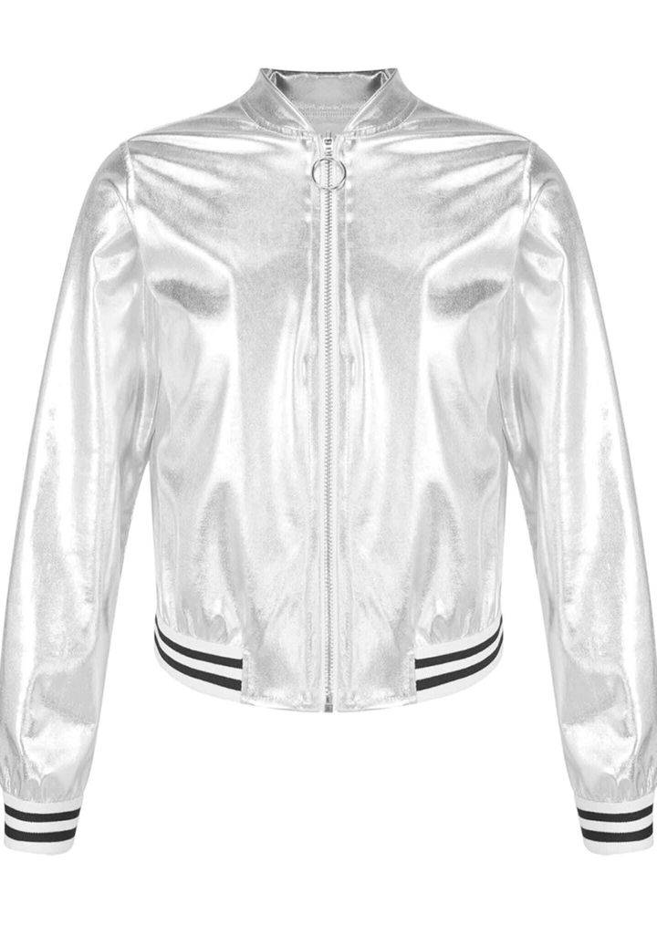 Metallic Baseball Jacke für Kinder – Jungen & Mädchen, Gr. 128 Cm College Jacke für Karneval, Party & Halloween